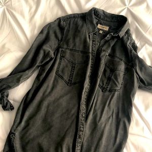 Women’s Express distressed button down shirt